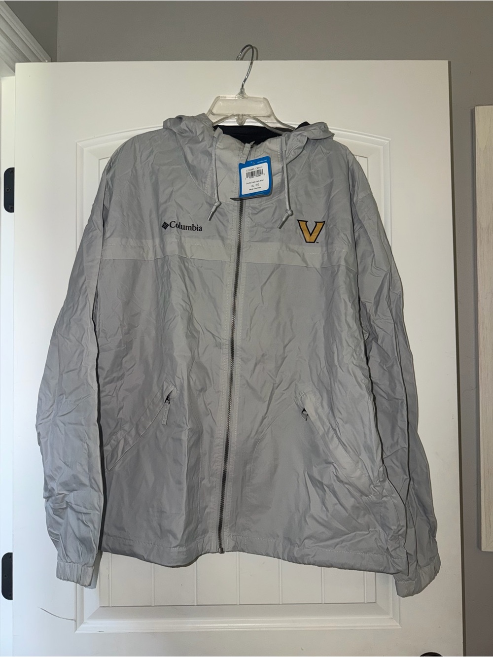 Vanderbilt Columbia Men's Light Gray Hooded Windbreaker